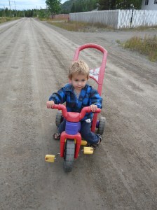 Isaiah going for a bike ride